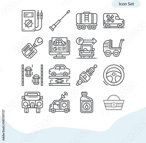 Simple set of tar related lineal icons.