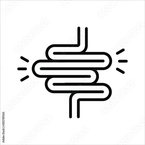 Intestines icon vector, digestion system symbol color editable