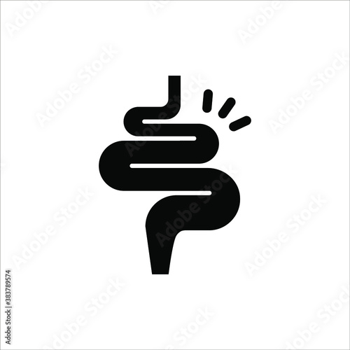 Intestines icon vector, digestion system symbol color editable