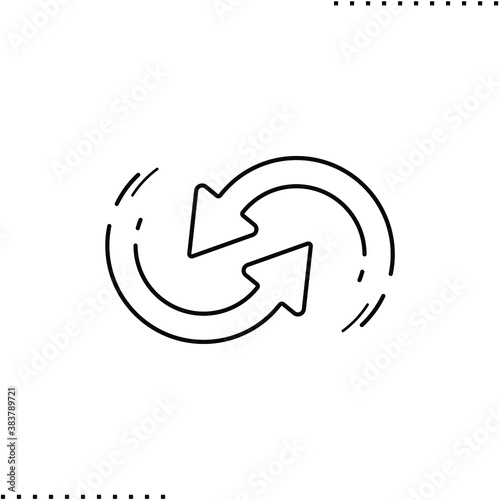 Reboot, reset button vector icon in outline