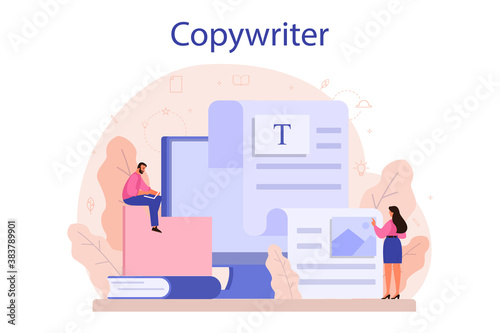 Copywriter concept. Idea of writing texts, creativity and promotion
