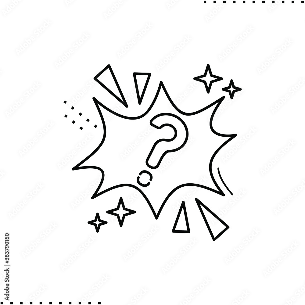questions in pop art style, question mark with stars and triangles, why vector icon in outline questions in pop art style, question mark with stars and triangles, why vector icon in outline