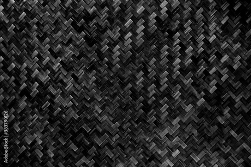 Abstract black texture and pattern of bamboo woven background.