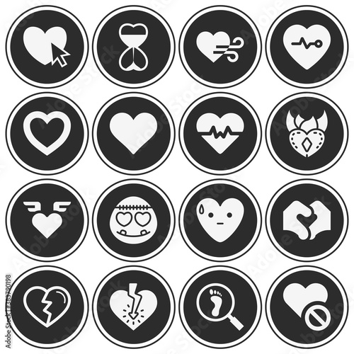 16 pack of cardiac muscle  filled web icons set