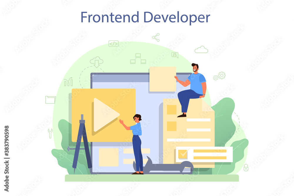 Frontend developer concept. Website interface design improvement