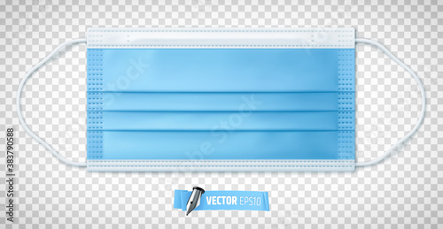 Masque chirurgical vectoriel sur fond transparent