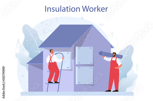 Insulation concept. Thermal or acoustic insulation. Construction industry