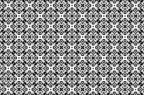 Ornament with elements of black and white colors.