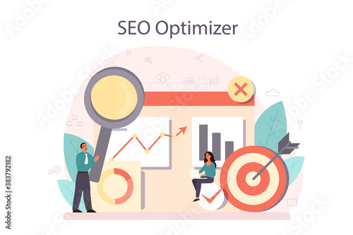 SEO optimizer concept. Idea of search engine optimization