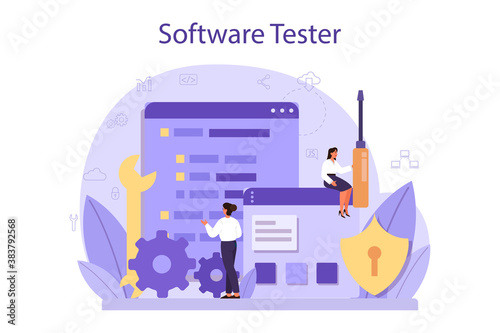 Testing software concept. Application or website code test