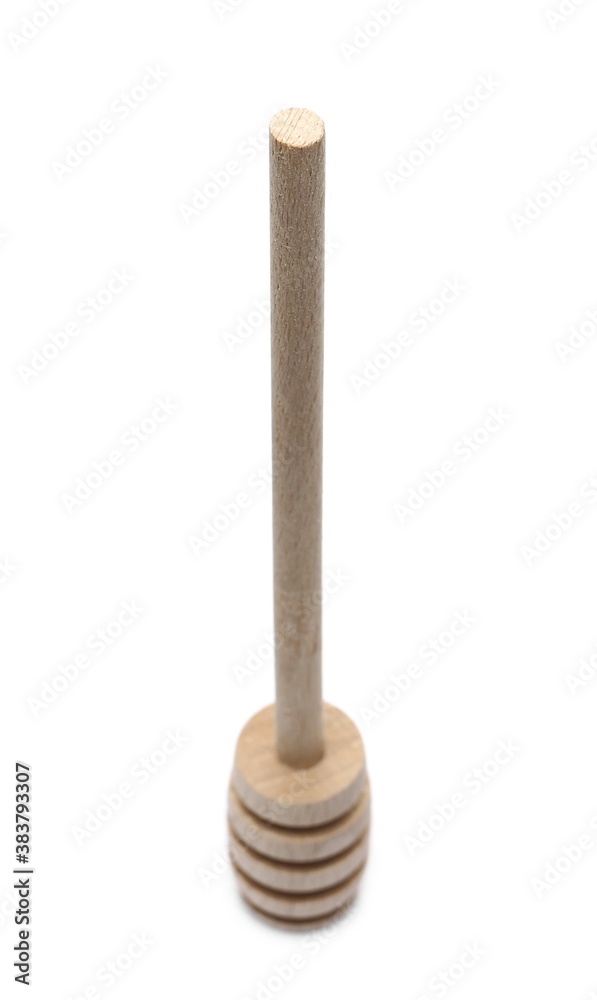 Wooden honey dipper isolated on white background Wooden honey dipper isolated on white background