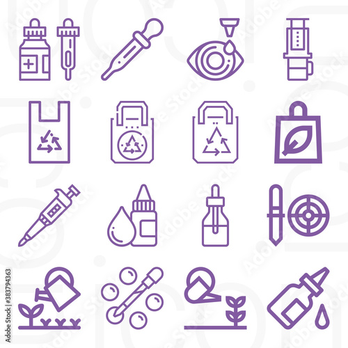 16 pack of sharply  lineal web icons set