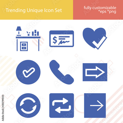 Simple set of correct related filled icons.