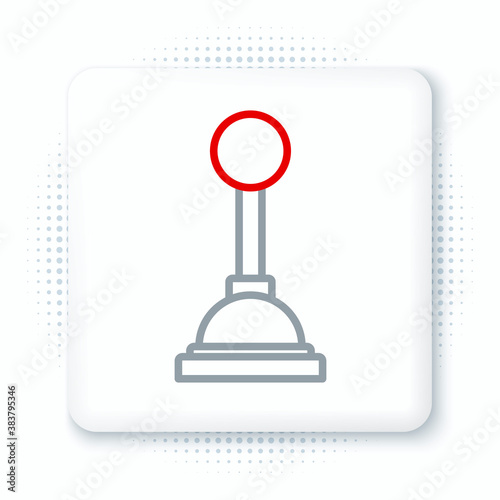 Line Gear shifter icon isolated on white background. Manual transmission icon. Colorful outline concept. Vector.