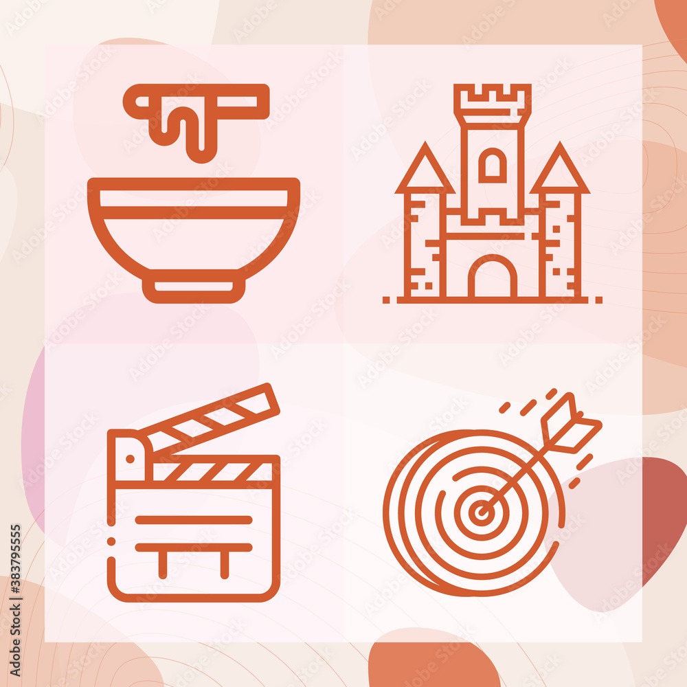 Naklejka premium Simple set of play related lineal icons