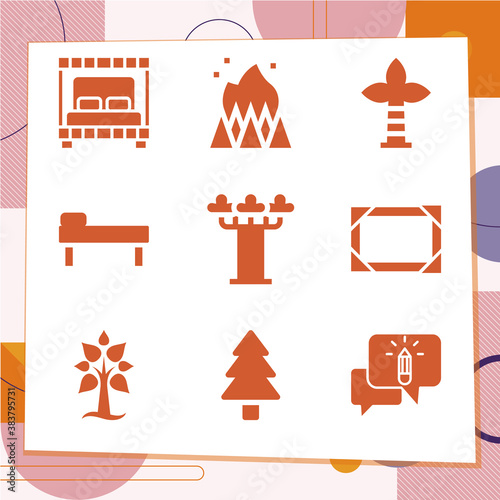Simple set of 9 icons related to bottom