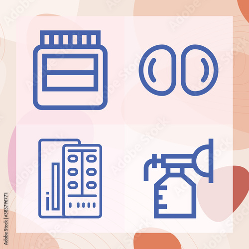 Simple set of estrogen related lineal icons