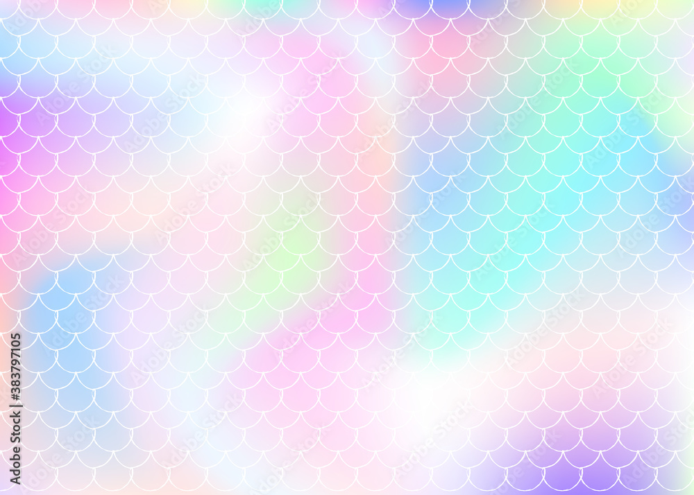 Gradient mermaid background with holographic scales. Gradient mermaid background with holographic scales.