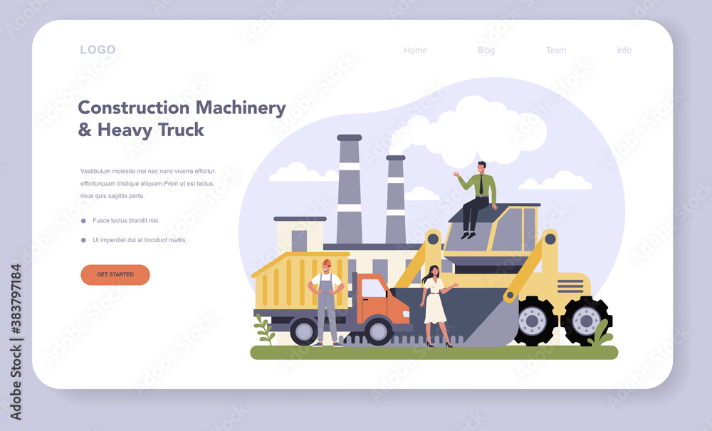 Construction and engineering industry web banner or landing page. Construction and engineering industry web banner or landing page.