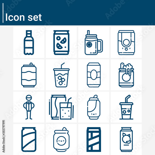 Simple set of tonic related lineal icons.
