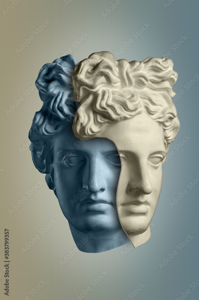 Art collage with antique sculpture of Apollo face and numbers, geometric shapes. Beauty, fashion and health theme. Science, research, discovery, technology concept. Zine culture. Pop art style. Art collage with antique sculpture of Apollo face and numbers, geometric shapes. Beauty, fashion and health theme. Science, research, discovery, technology concept. Zine culture. Pop art style.