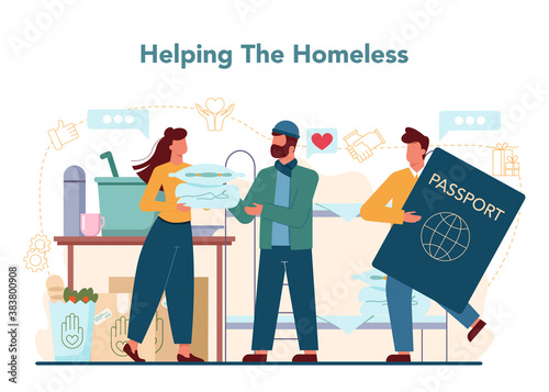 Social volunteer. Charity community support and take care of people