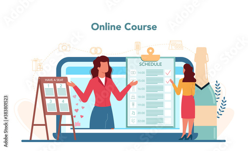 Wedding planner online service or platform. Professional organizer