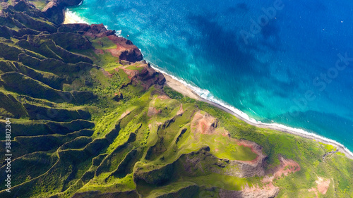 Aerial Kalalau Valley, Na Pali Coast State Wilderness Park