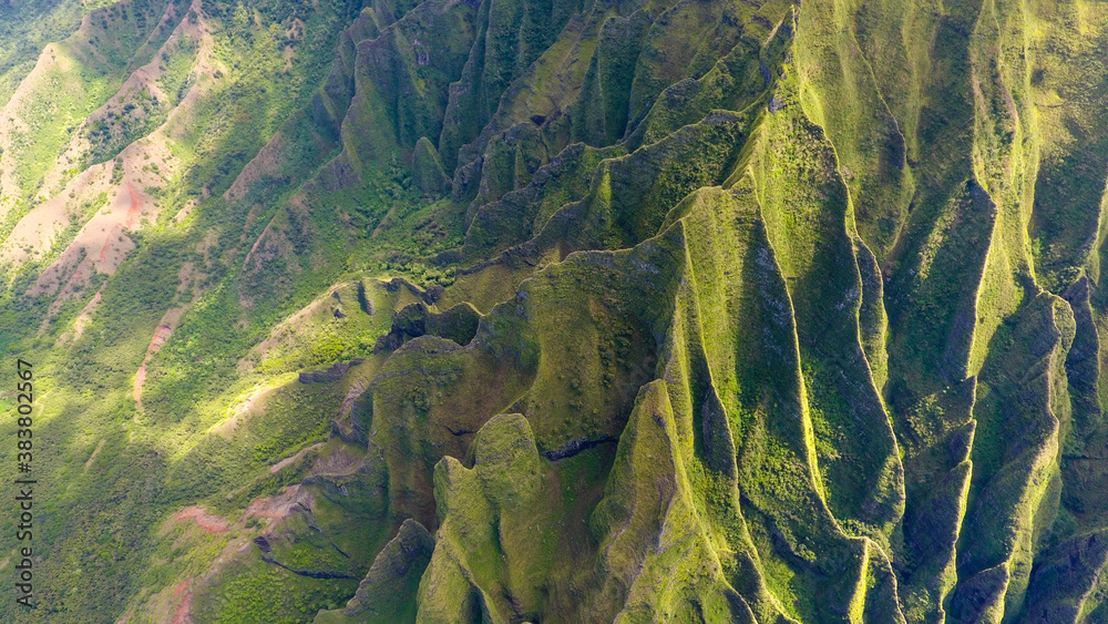 Aerial  Kalalau Valley, Na Pali Coast State Wilderness Park