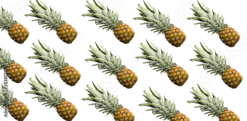 pattern. pineapples on a white background. juicy tropical fruit. minimalistic style