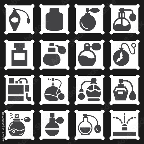 16 pack of rose water  filled web icons set