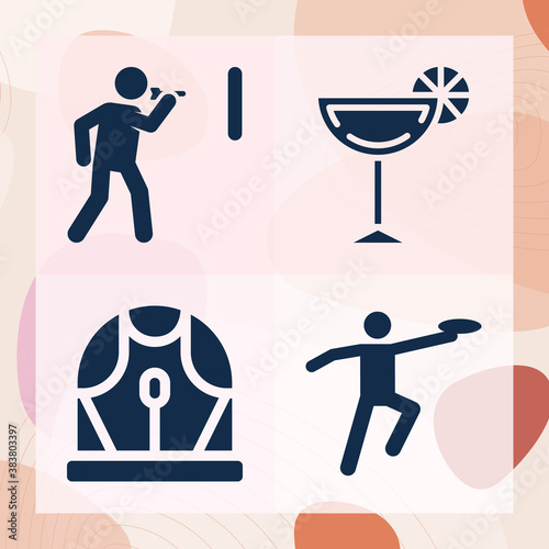 Simple set of free time related filled icons