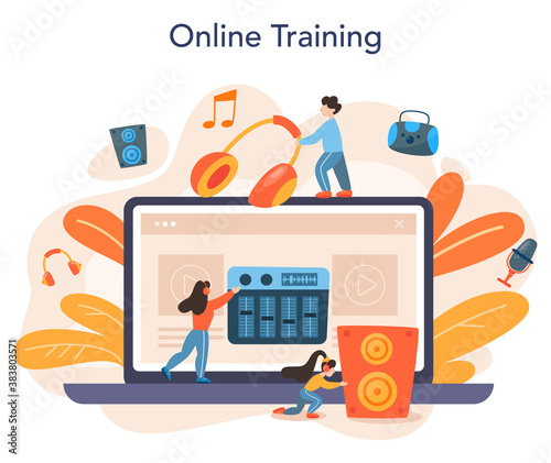 Sound engineer online service or platform. Music production