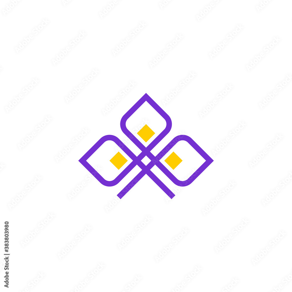 geometric luxury outline logo of a flower geometric luxury outline logo of a flower