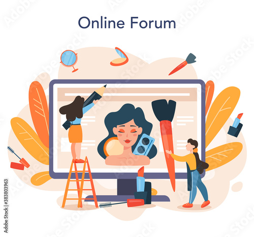 Visagiste online service or platform. Beauty center service concept