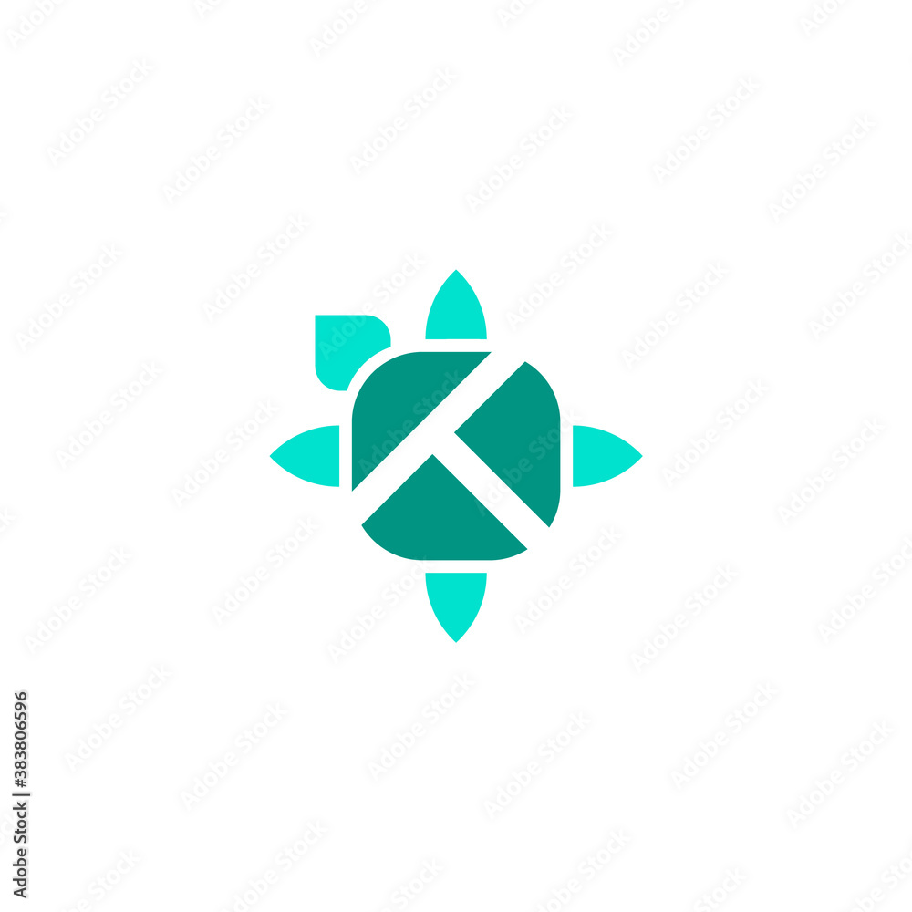Fototapeta premium logo of a tortoise, with letter t or k