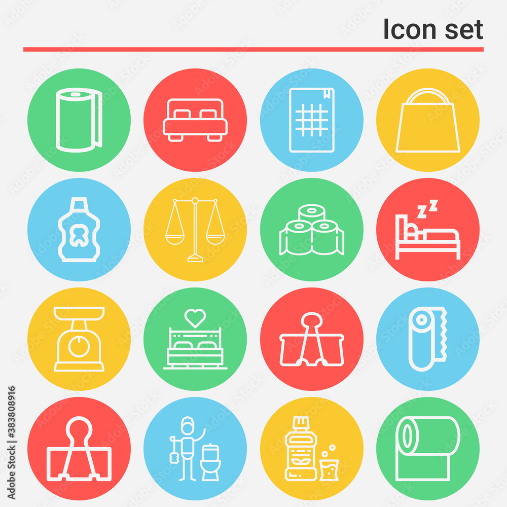 16 pack of sheets  lineal web icons set