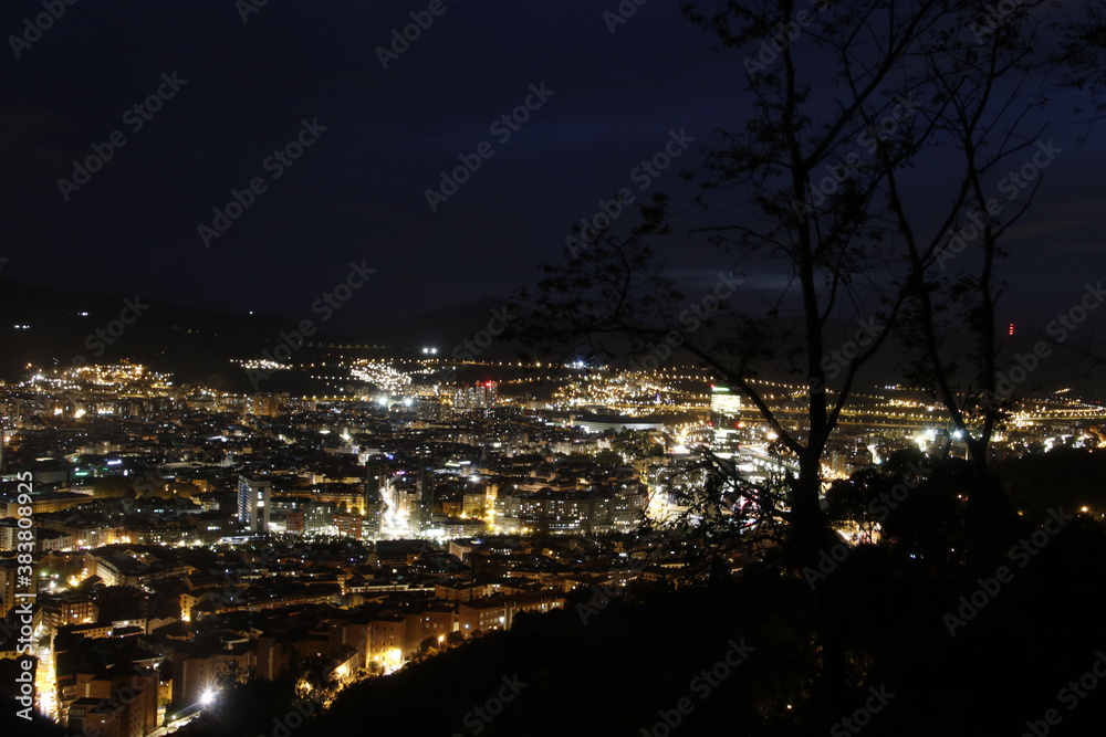 Bight view of Bilbao from a hill