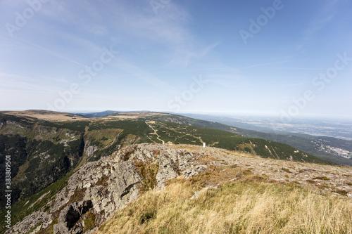 Wonderful view of the valleys in the Giant Mountains. Czech Republic (Sněžka) and Poland (Śnieżka)