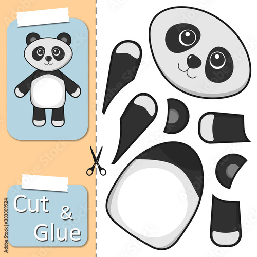Quadro su tela Cut and glue the paper Panda