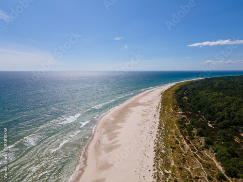 Aerial photograph of beach on Österlen in southern Sweden