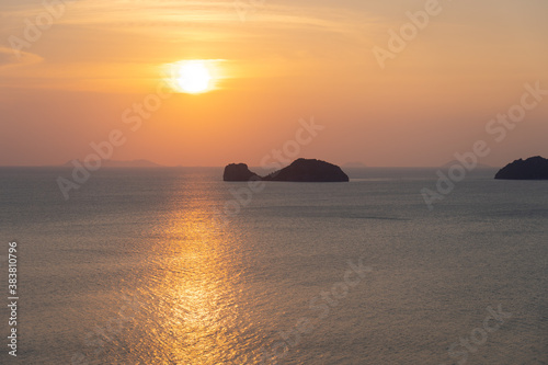 Aerial photograph on Koh Samui Thailand during sunset