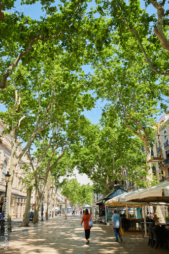 Obraz na płótnie Las Ramblas in Barcelona, Spain w salonie