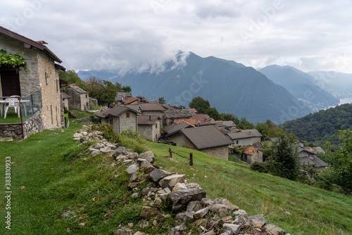 Abandoned village in mountains of Lake Como in northern Italy