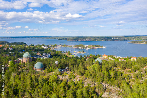 Aerial photo of Stockholm archipelago in Sweden