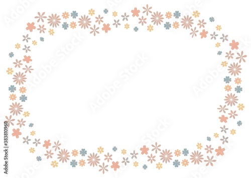 小花のフレーム　A4横