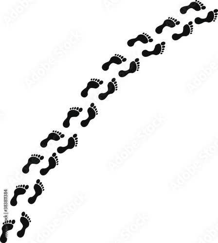 Footprint path illustration. Foor prints isolated on white background. Vector art.