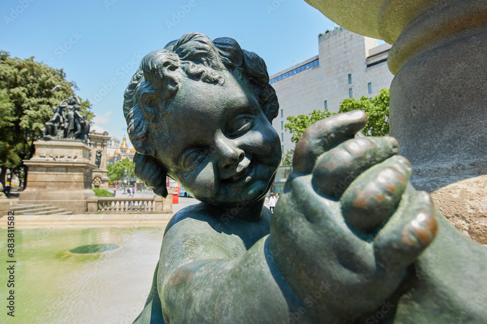 Plaza Catalunya in Barcelona, Spain