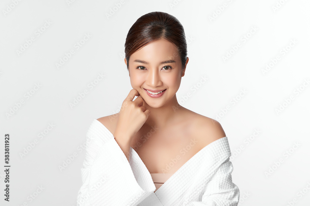 Beautiful young asian woman with clean fresh skin on white background, Face care, Facial treatment, Cosmetology, beauty and spa, Asian women portrait Beautiful young asian woman with clean fresh skin on white background, Face care, Facial treatment, Cosmetology, beauty and spa, Asian women portrait