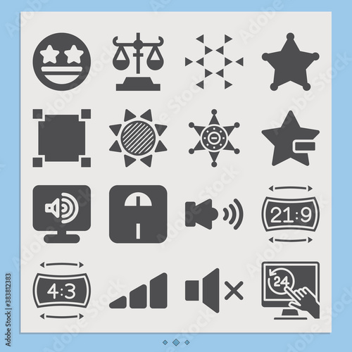 Simple set of magnitude related filled icons.